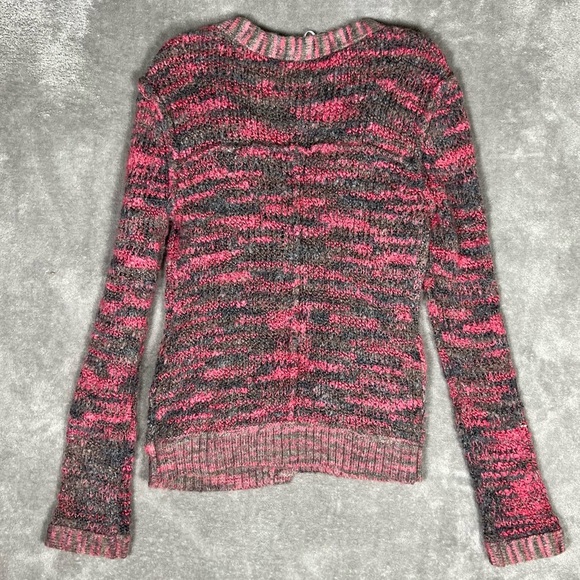 Free People Cardigan Womens Small Pink Chunky Knit Slouchy Wool Alpaca Whimsy - Picture 8 of 9